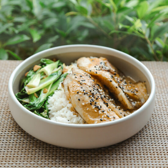 Miso-Glazed Tofu or Tilapia white fish Bowl