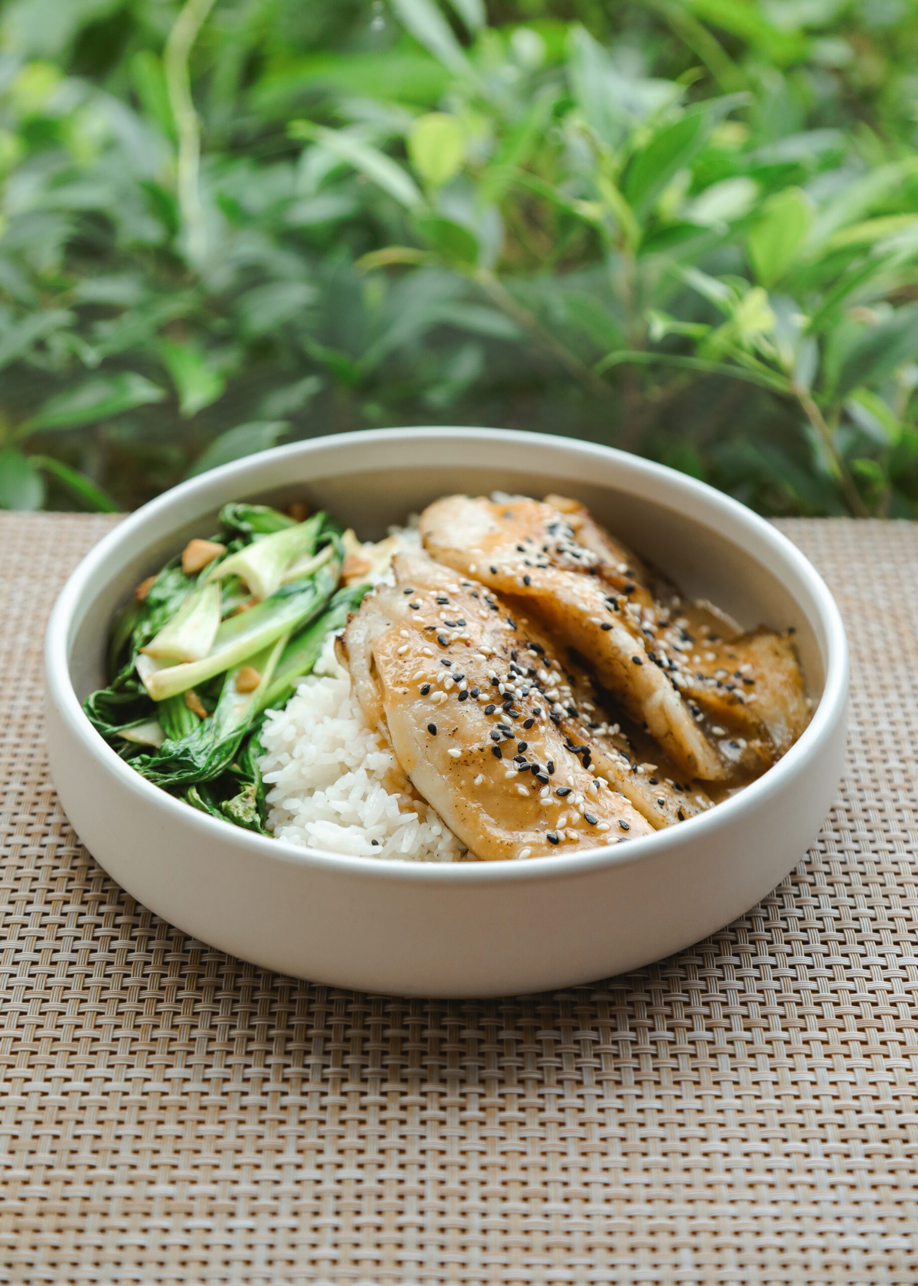 Miso-Glazed Tofu or Tilapia white fish Bowl
