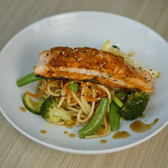 Teriyaki Salmon Udon Bowl